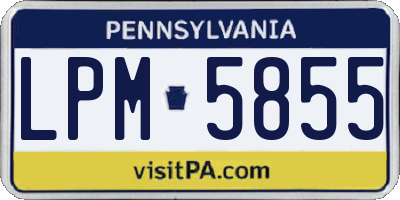 PA license plate LPM5855