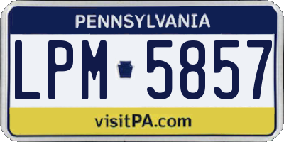 PA license plate LPM5857