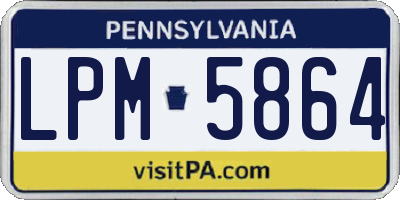 PA license plate LPM5864