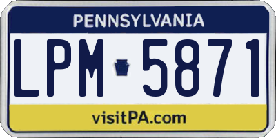 PA license plate LPM5871