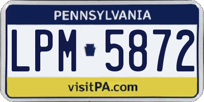 PA license plate LPM5872