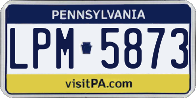 PA license plate LPM5873