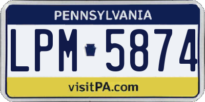 PA license plate LPM5874