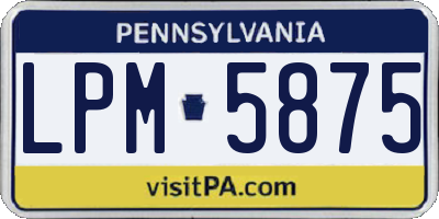 PA license plate LPM5875