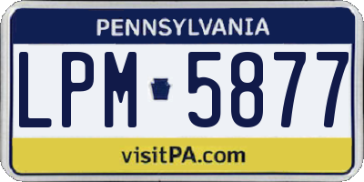 PA license plate LPM5877