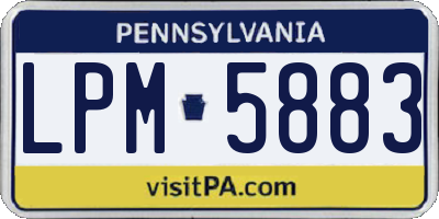 PA license plate LPM5883