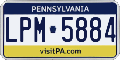 PA license plate LPM5884