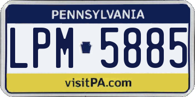 PA license plate LPM5885