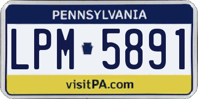 PA license plate LPM5891