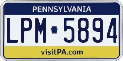 PA license plate LPM5894
