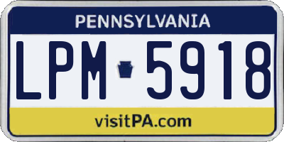 PA license plate LPM5918