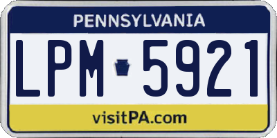 PA license plate LPM5921