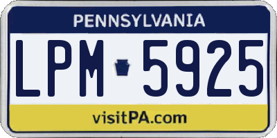 PA license plate LPM5925