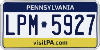 PA license plate LPM5927