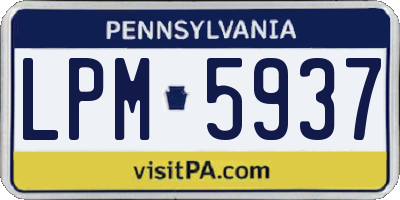 PA license plate LPM5937