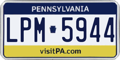 PA license plate LPM5944