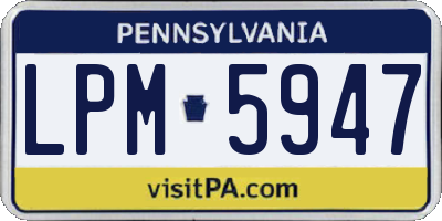 PA license plate LPM5947