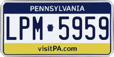 PA license plate LPM5959