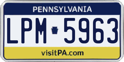 PA license plate LPM5963
