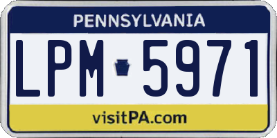 PA license plate LPM5971