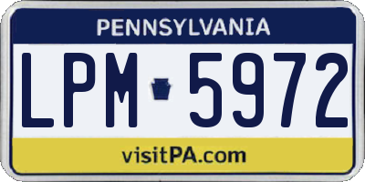 PA license plate LPM5972