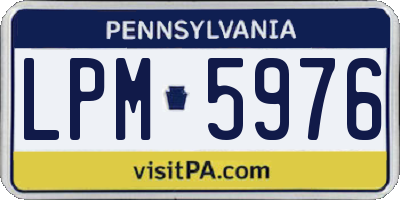 PA license plate LPM5976