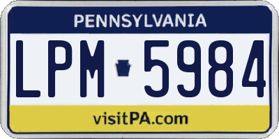 PA license plate LPM5984