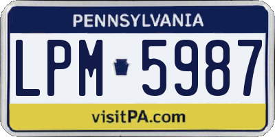 PA license plate LPM5987