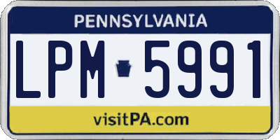PA license plate LPM5991