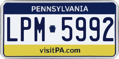 PA license plate LPM5992