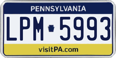 PA license plate LPM5993