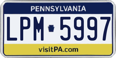 PA license plate LPM5997