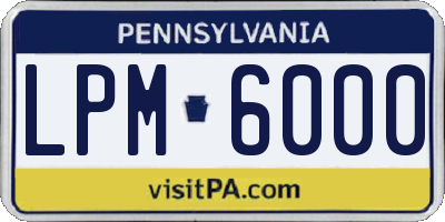 PA license plate LPM6000