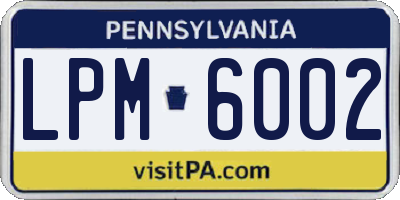 PA license plate LPM6002