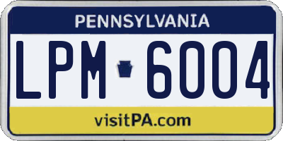PA license plate LPM6004
