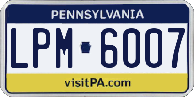 PA license plate LPM6007