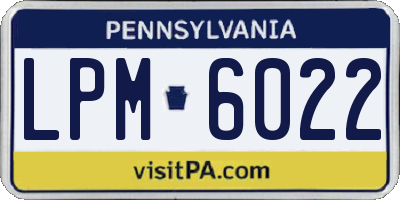 PA license plate LPM6022