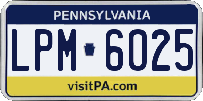 PA license plate LPM6025