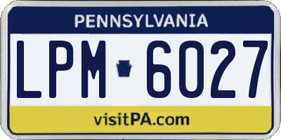 PA license plate LPM6027