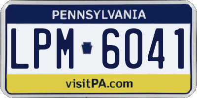 PA license plate LPM6041