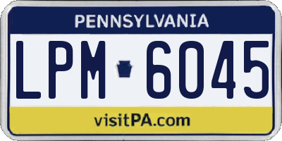 PA license plate LPM6045
