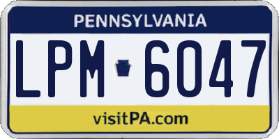PA license plate LPM6047