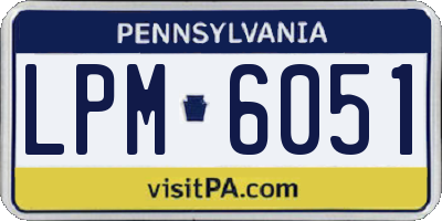 PA license plate LPM6051