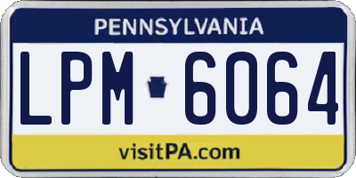 PA license plate LPM6064