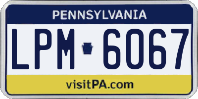 PA license plate LPM6067