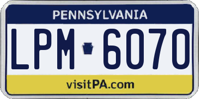 PA license plate LPM6070
