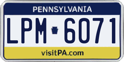 PA license plate LPM6071