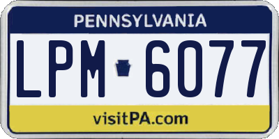 PA license plate LPM6077