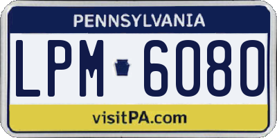 PA license plate LPM6080