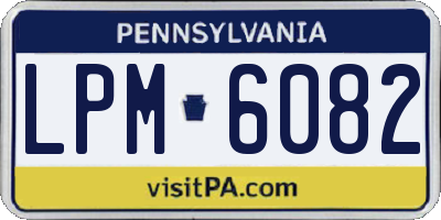 PA license plate LPM6082